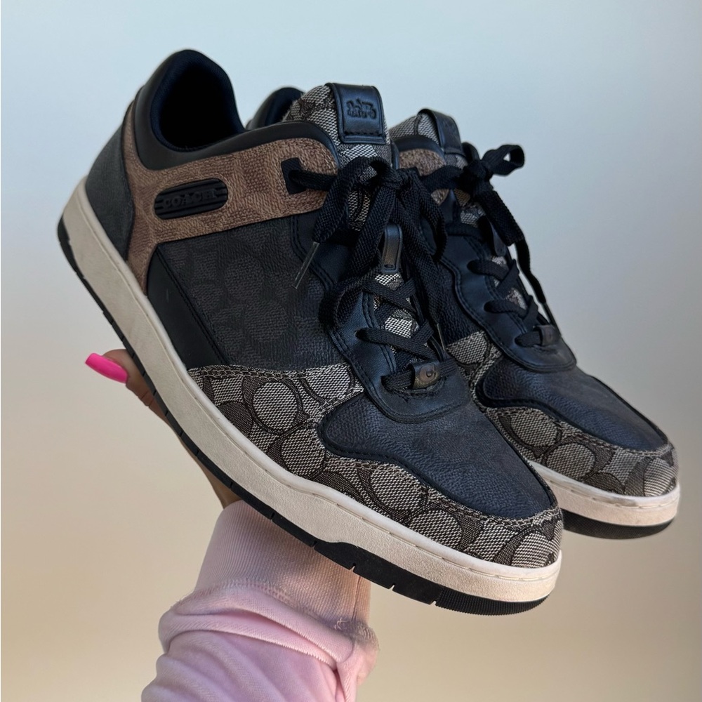 Coach Leather Monogram Black and Brown Sneakers